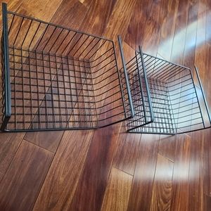 2 Metal Under-Shelf Hanging Storage Bin Baskets